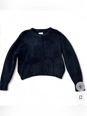 Abercrombie & Fitch Black Ribbed Crewneck Sweater